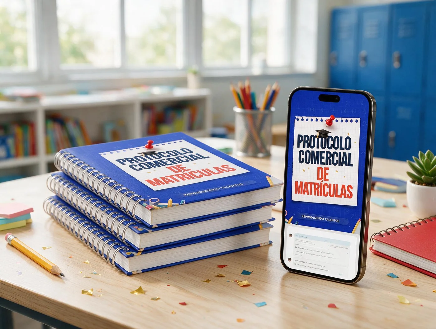 Protocolo Comercial de Matrículas em PDF no celular e em cópias impressas para o time
